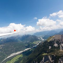 Flugwegposition um 08:09:27: Aufgenommen in der Nähe von Gemeinde Dornbirn, 6850, Österreich in 610 Meter